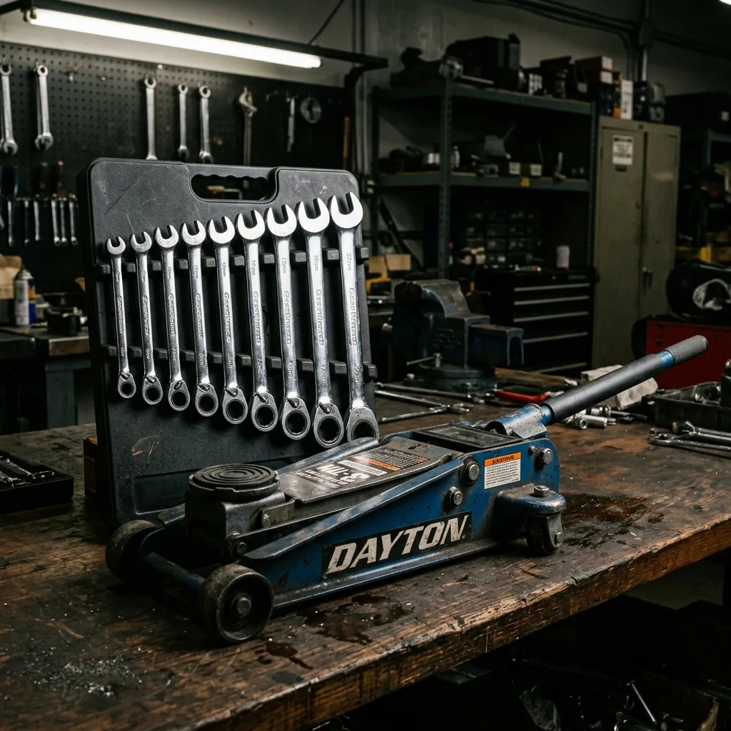 Wrenches, jacks, and garage tools