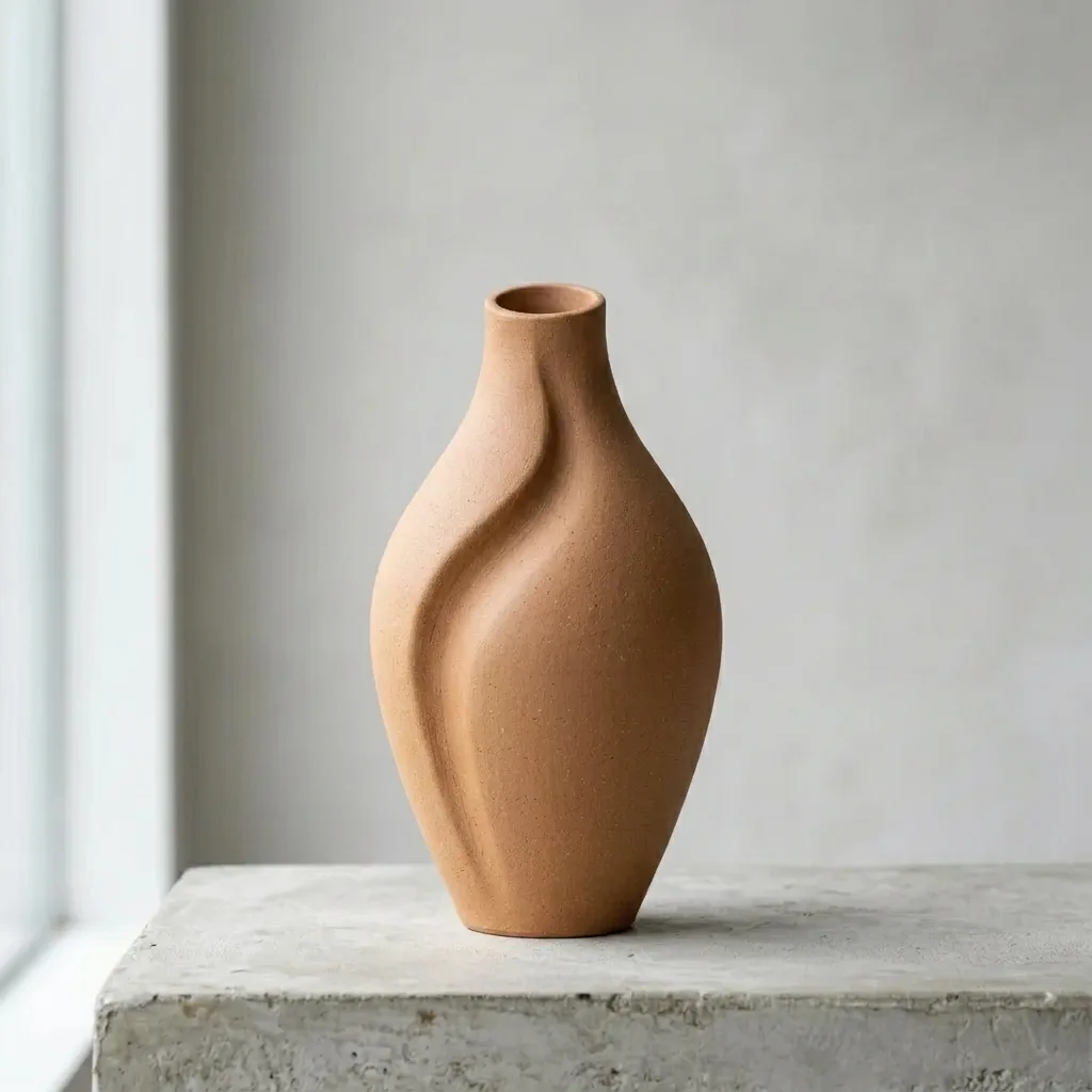 Ceramic vase in terracotta glaze
