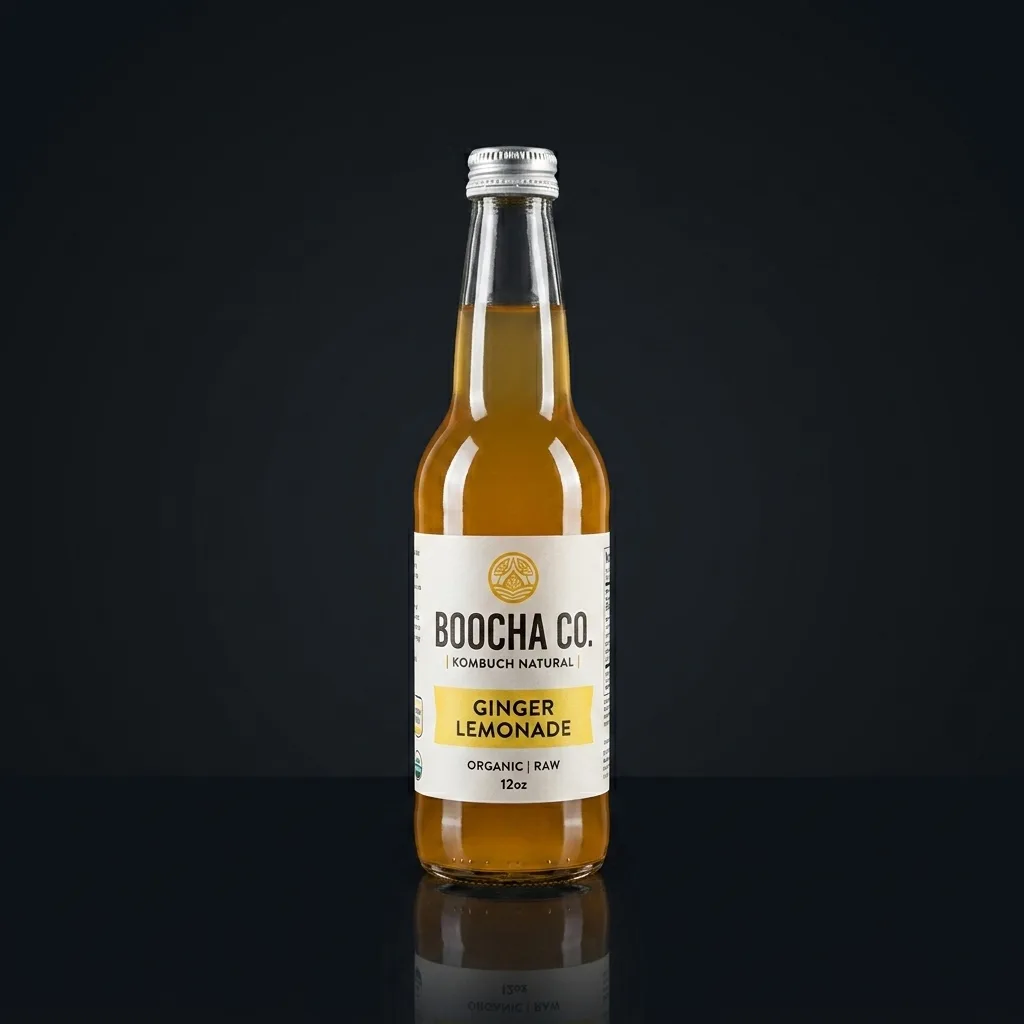 AI-enhanced studio-grade product photo of a beverage bottle