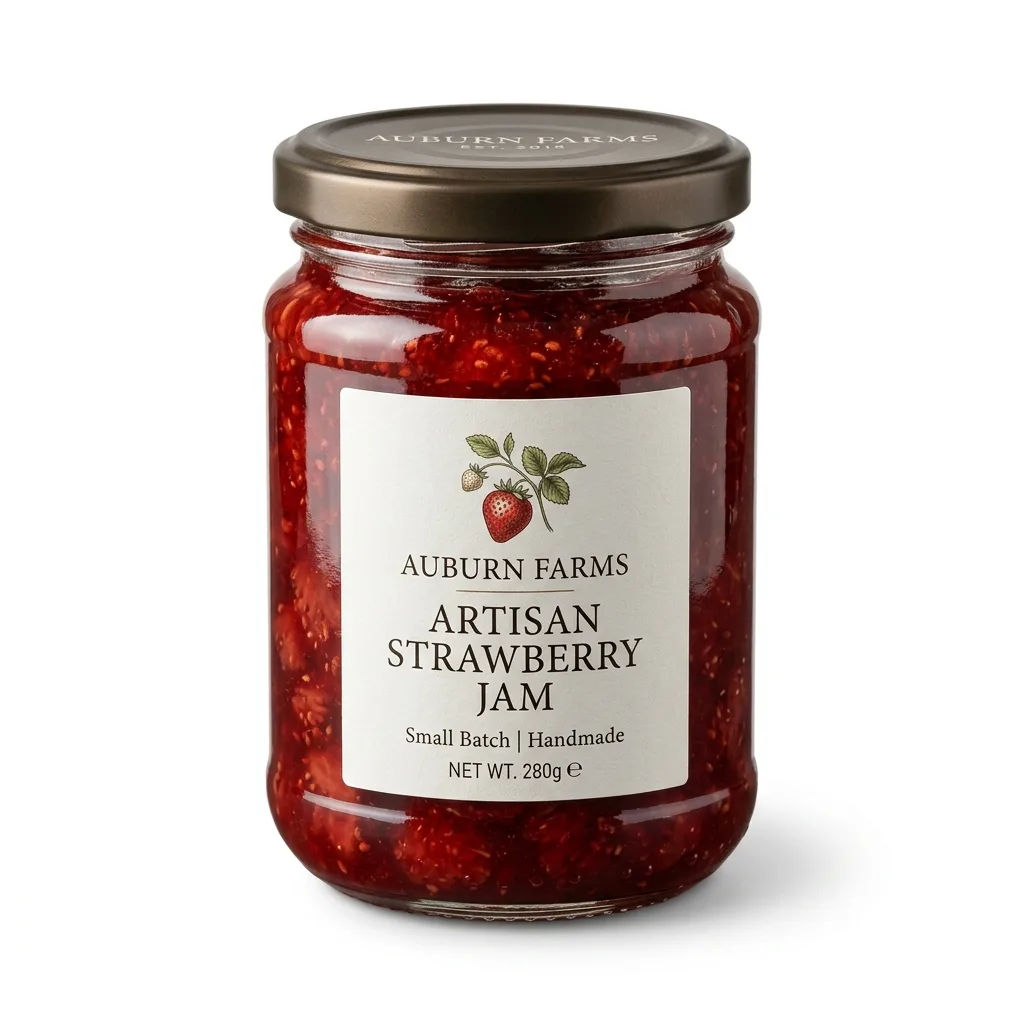 Glass jar product packaging — jams, sauces, honey