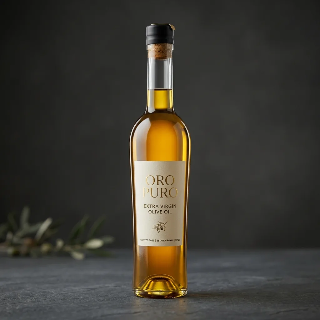 Glass bottle product packaging — oils, vinegars, wine, craft beverages